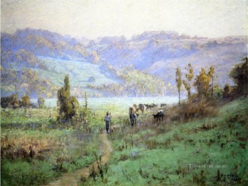  paisajes - En el valle de Whitewater, cerca de Metamora, paisajes impresionistas de Indiana, paisajes de Theodore Clement Steele